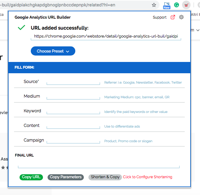 Google Analytics URL Builder